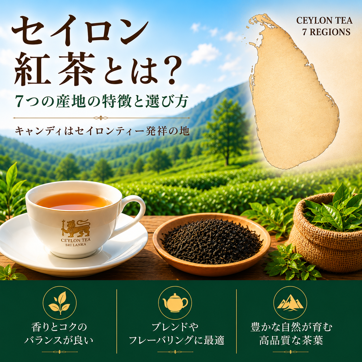 セイロン紅茶とは？7つの産地の特徴と選び方