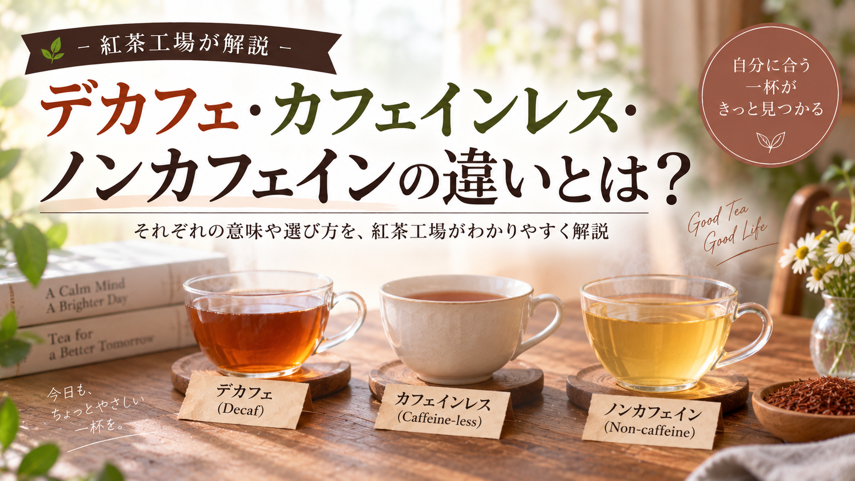 デカフェ・カフェインレス・ノンカフェインの違いとは？選び方を紅茶工場が解説