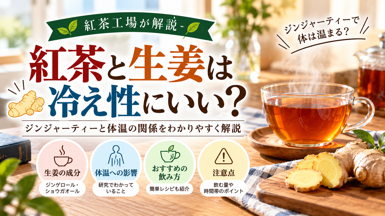紅茶と生姜は冷え性にいい？ジンジャーティーと体温の関係を紅茶工場が解説