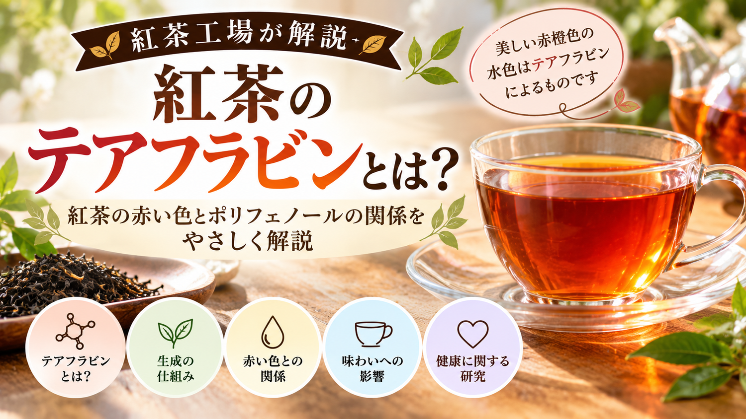 紅茶のテアフラビンとは？紅茶の赤い色とポリフェノールの関係を紅茶工場が解説
