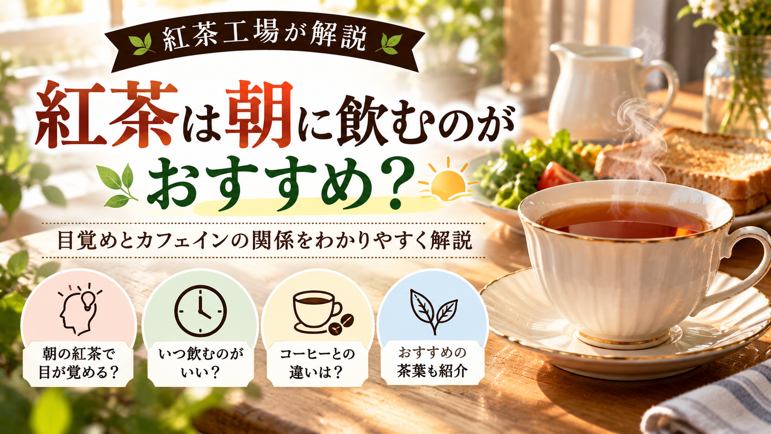 紅茶は朝に飲むのがおすすめ？目覚めとカフェインの関係を紅茶工場が解説